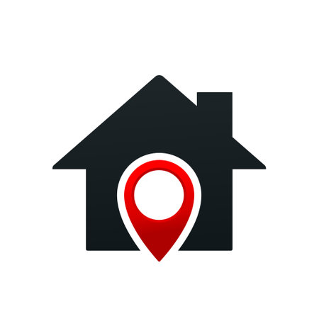 House map pin pointer icon. Home location. Illustration vectorのイラスト素材