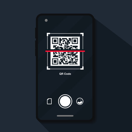 Scan QR code with phone. Illustration vector