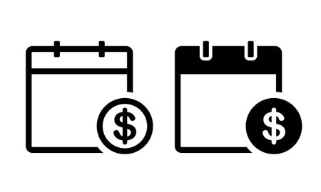 Calendar with dollar icon. Tax and payment. Salary day. Illustration vectorのイラスト素材