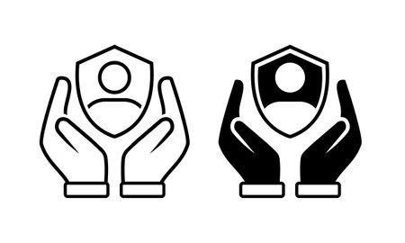 Insurance shield. Protection shield icon. Illustration vectorのイラスト素材