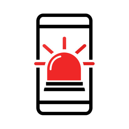 Emergency light mobile phone icon. Illustration vectorのイラスト素材