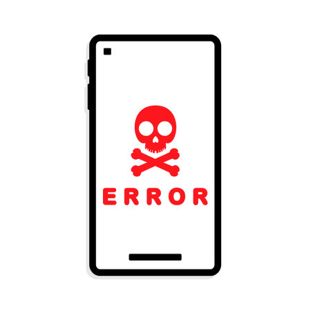 Mobile phone virus alert icon. Illustration vector