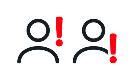 User profile warning error icon. Account with exclamation mark. Illustration vectorのイラスト素材