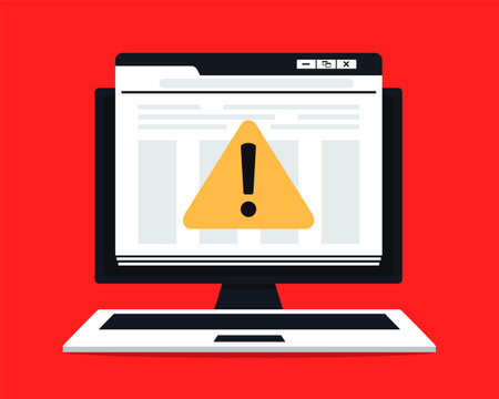 Computer warning sign. Illustration vectorのイラスト素材