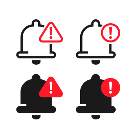 Notification bell error warning sign. Illustration vectorのイラスト素材