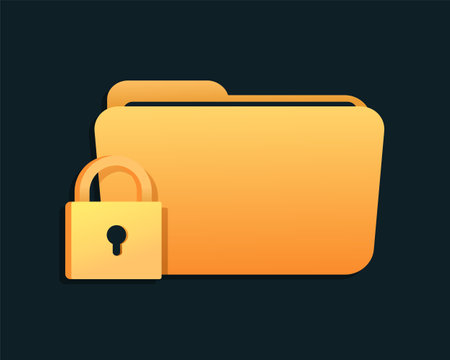 Folder lock secure protection. Illustration vectorのイラスト素材
