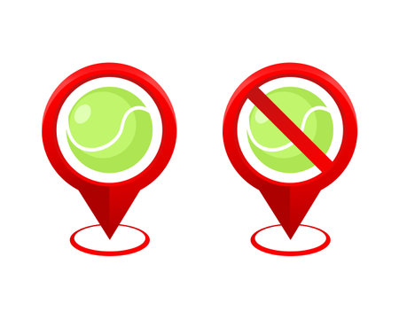 Map pin pointer tennis. Illustration vectorのイラスト素材