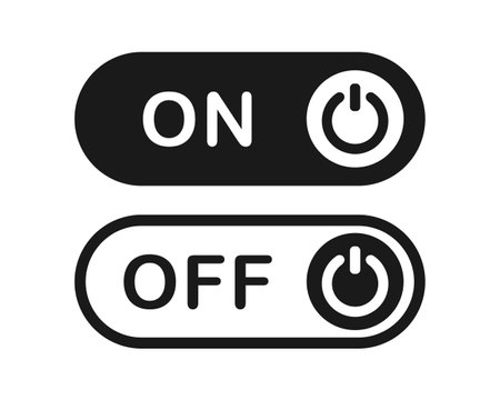 Start and shut down button symbol. Power on off. Illustration vectorのイラスト素材