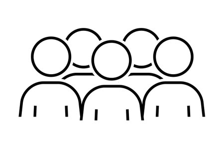 Crowd people icon. Silhouette of society. Corporate team group. Community member sign. llustration vectorのイラスト素材