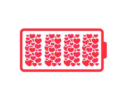 Heart battery icon. Vector illustrationのイラスト素材