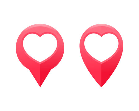 Map pointer with heart icon. Vector illustrationのイラスト素材