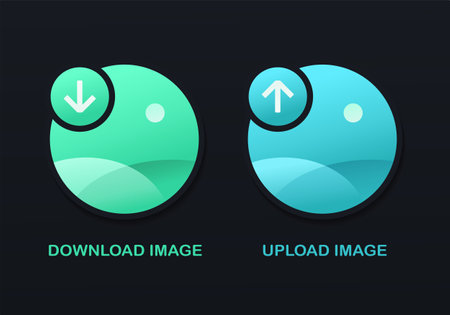 Download or upload picture sign. Vector illustrationのイラスト素材