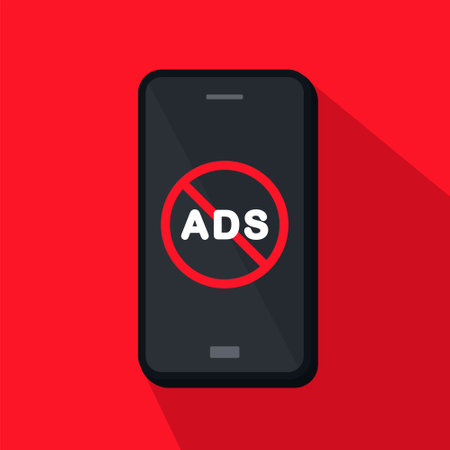 Smartphone ad blocker. Vector. illustrationのイラスト素材