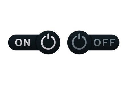 Start and shut down button symbol. Power on off. Vector illustration