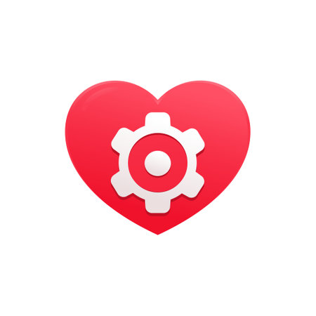 Gear heart symbol. Vector illustrationのイラスト素材