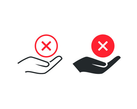 Hands cross wrong markVector illustrationのイラスト素材