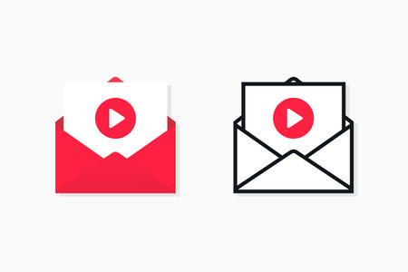 Video mail icon. Vector illustrationのイラスト素材