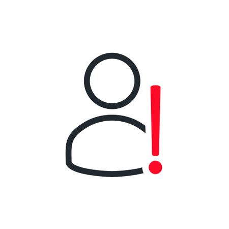 Account profile warning error icon. Vector illustrationのイラスト素材