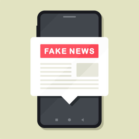 Fake news on phone. Vector illustrationのイラスト素材