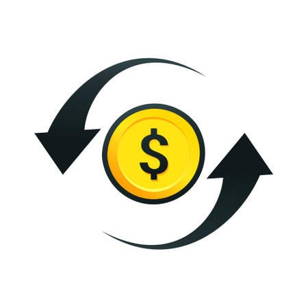 Refund money. Dollar exchange transfer sign. Illustration vectorのイラスト素材