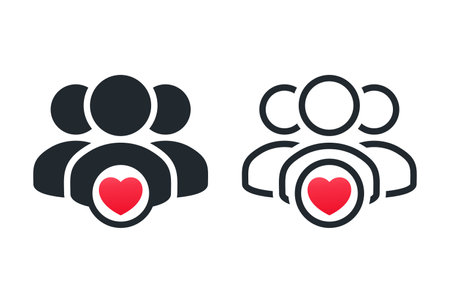 User with heart icon. Love person. Vector illustrationのイラスト素材