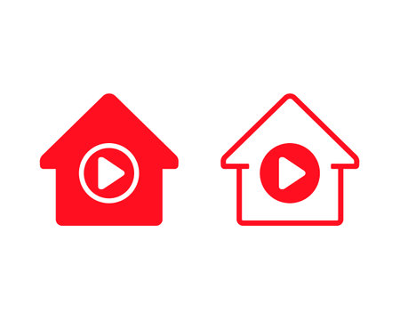 Home video play icon. Illustration vectorのイラスト素材