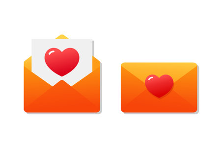 Love letter sign symbol. Email with heart icon. Vector illustrationのイラスト素材