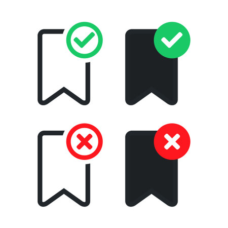 Bookmark checkmark icon. Illustration vectorのイラスト素材