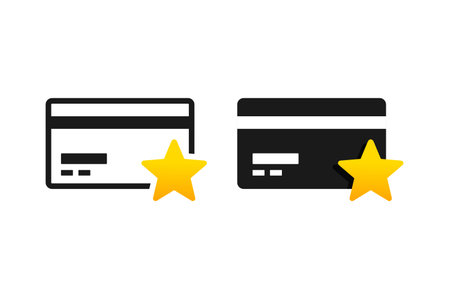 Credit card star icon. Illustration vectorのイラスト素材