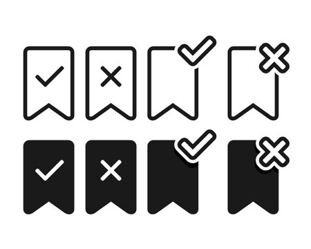 Bookmark checkmark icon. Illustration vectorのイラスト素材