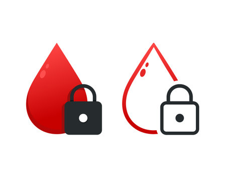 Blood lock icon Illustration vectorのイラスト素材