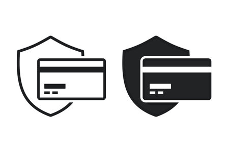 Shield credit card icon. Illustration vectorのイラスト素材