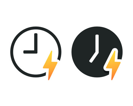 Time electricity icon. Illustration vectorのイラスト素材