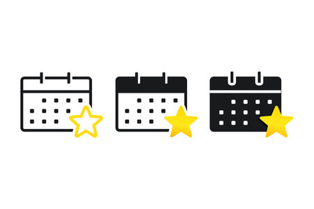 Calendar star icon. Illustration vectorのイラスト素材