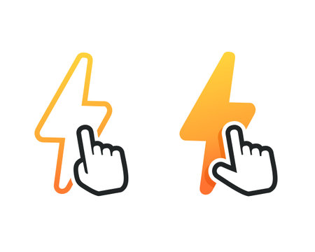Click electricity icon. Illustration vectorのイラスト素材