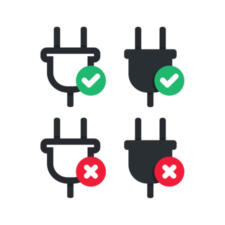 Plug electric checkmark icon. illustration vectorのイラスト素材