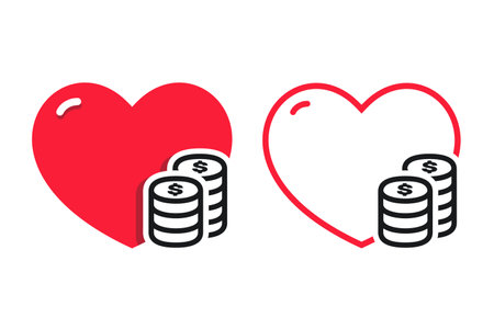 Love money symbol. Illustration vectorのイラスト素材