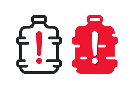 Water gallons warning icon. Illustration vectorのイラスト素材