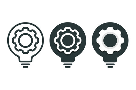 Lightbulb gear icon. Illustration vectorのイラスト素材