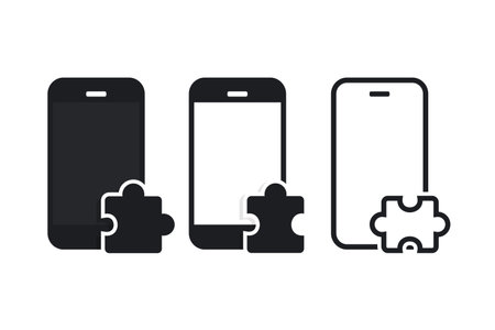 Mobile phone jigsaw icon. illustration vectorのイラスト素材