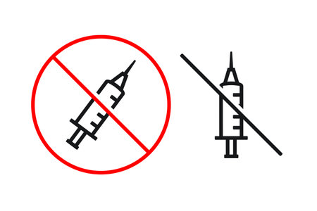 Injection prohibited symbol. Illustration vectorのイラスト素材