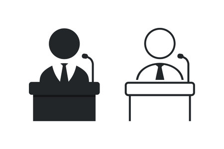 Speaker's podium icon. Illustration vectorのイラスト素材