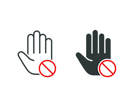 Hands blocked symbol. Illustration vectorのイラスト素材