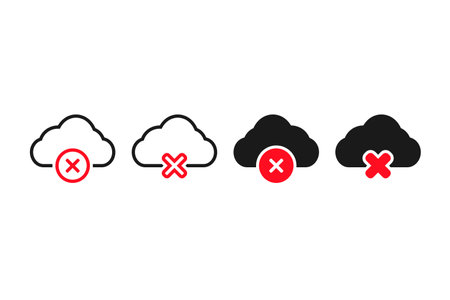 Cloud warning icon. Illustration vectorのイラスト素材