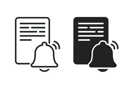 Document bell symbol. Illustration vectorのイラスト素材