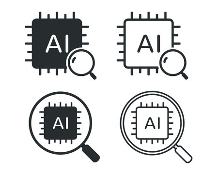Search artificial ai, microchip. Illustration vectorのイラスト素材