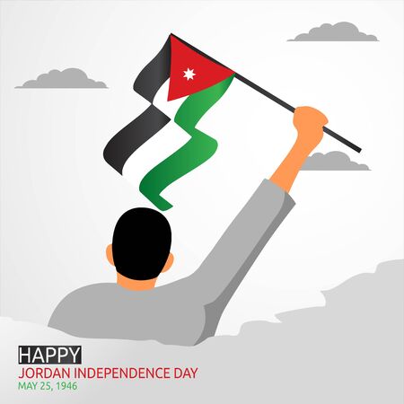 Happy Jordan Independence Day Design Vector Illustrationのイラスト素材