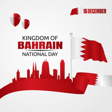 Happy Bahrain National Day Vector Illustrationのイラスト素材