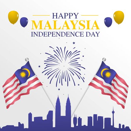 Happy Malaysia Independence  Day Vector Illustrationのイラスト素材