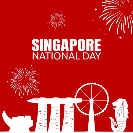 Singapore National Day Vector Illustrationのイラスト素材
